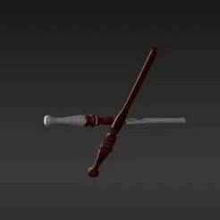 Dark Wood Apprentice's Wand Miniature - Magical Artifact Collectible 3D Print