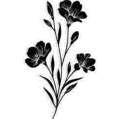 Delicate wildflowers in ink 1 - 2D/3D Wall Art STL+SVG For CNC Router, Plasma, Waterjet, Laser & 3D Printer
