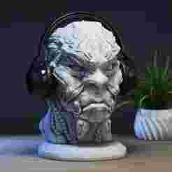 Demon creature Headphone Stand,  Cyborg Headset Stand, Perfect Gamer Gift, Sci-Fi Fans Gift, Demon creature Headphone Holder a57 (2)