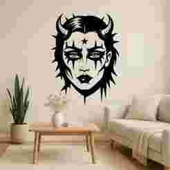 Demon Girl Halloween - Wall Art Multicolor
