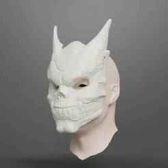 Demon Skull Mask 3D for Cosplay/Halloween | Detailed Skeleton Warrior STL Model | Digital File for 3D Printing