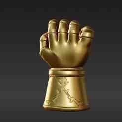 Detailed Golden Hand Power Glove Charm for 3D Printing - Vibrant Stone Enhanced Miniature Collectible