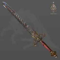 Detailed Sword of Night and Flame Elden Ring 3d model for cosplay stl