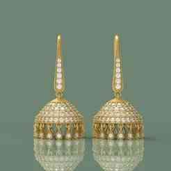 Diamond Bali Jhumko Earring - 0027