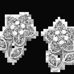 diamond floral earrings pendant