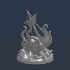DIB Octopus Ship .Stl .Glb for 3D Printer