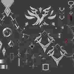 Diluc Genshin prop cosplay set 3d model (stl file) for printing