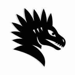 dinosaur head with a crown shaped from its spikes 2 - 2D/3D Wall Art STL+SVG For CNC Router, Plasma, Waterjet, Laser & 3D Printer