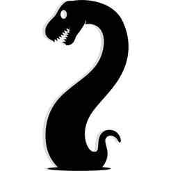 dinosaur tail forming the shape of a question mark 2 - 2D/3D Wall Art STL+SVG For CNC Router, Plasma, Waterjet, Laser & 3D Printer