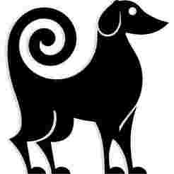 dog with a curled tail forming a spiral 1 - 2D/3D Wall Art STL+SVG For CNC Router, Plasma, Waterjet, Laser & 3D Printer