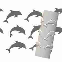 Dolphin Pattern | Embossed Pattern Roller for Clay | Jumping Dolphin 3D Print Design