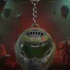 Doom Slayer Helmet Keychain - Hell's Ultimate Warrior - Doom - Ready to Print