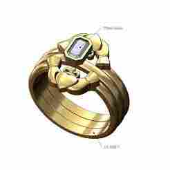 Double Claddagh heart guards emerald 5x3mm setting ring  US size 7 3D print model