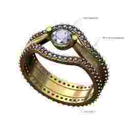 Double curved eternity gurads 6mm solitaire ring US size 7 3D print model
