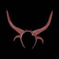 Double horns halloween head band, devil costume stl digital file
