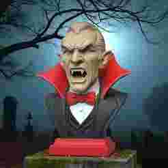 Dracula Bust STL – Free Halloween 3D Print Model