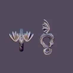 Dragon pendant and silver casting ring