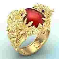 Dragon Tiger Ring - Dragon ring - Tiger ring - N334