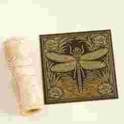 Dragonfly Engraved Texture Roller – Insect Clay Roller for Pottery and Crafts