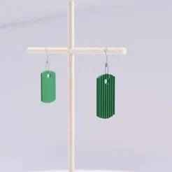 Earings. Ribbed Pendant Earing