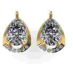 Earring diamond with gold plate