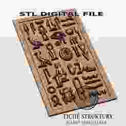 Egyptian Hieroglyphs – Ancient Symbolic Relief – 3D STL Model