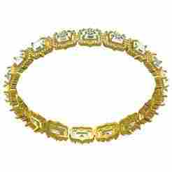 Emerald and Round Diamond Tennis Bracelet