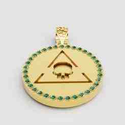 emerald skull pendant  3D printable model