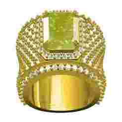 Emerald Stone Wide Shank Cocktail Ring
