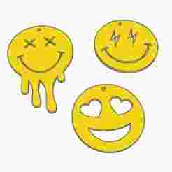 emoji key chains x3