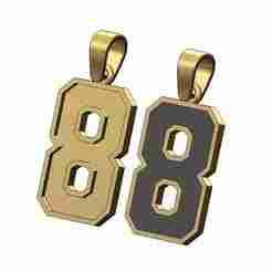 Enamel number 8 eight varsity high school sports letterman pendant charm 3D print model