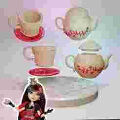 Ever After High Hat-Tastic Party Cerise Hood doll tea set replacement