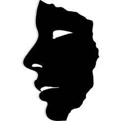 Face shaped from torn newspaper - 2D/3D Wall Art STL+SVG For CNC Router, Plasma, Waterjet, Laser & 3D Printer