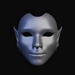 Fantasy Elf Warrior Face Mask STL – 3D Printable Cosplay & Halloween Armor Accessory