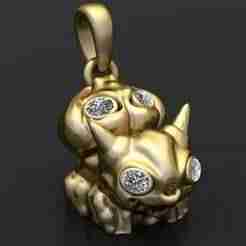 fantasy gold pendant  3D printable model
