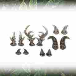 Fantasy Horns Set (5 Styles) – Wearable Cosplay / LARP Props (Printable, Scalable)