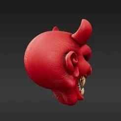 Fierce Oni Demon Mask for Wall Mounting - Japanese Folklore Decor