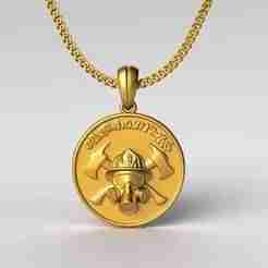 Firefighter Pendant STL 3D Model for 3D Printing – One Inch Pendant