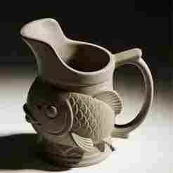 Fish-Shaped Ceramic Beer Jug