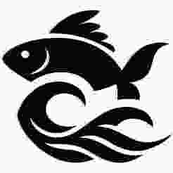 fish with waves forming its tail 3 - 2D/3D Wall Art STL+SVG For CNC Router, Plasma, Waterjet, Laser & 3D Printer