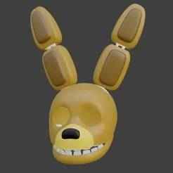 Five Nights at Freddy's SpringBonnie Wearable Head Mask Moving Jaw and Ears Game Accurate Cosplay FNAF