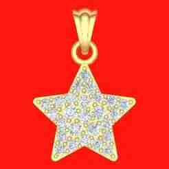 Five pointed star - Star pendant - Womens pendant - N202026