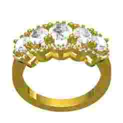 Five Stone Diamond Halo Engagement Ring for Women