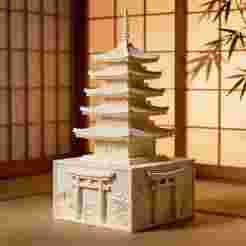 Five-Story Japanese Pagoda 3D Print Model STL File