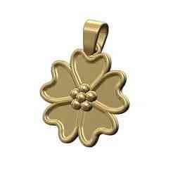 Flat  japanese cherry blossom buds flower pendant charm 3d print model