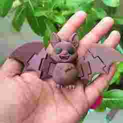 🦇 Flexi Chibi Bat – STL Pack | Print-in-Place + Print-in-Parts + Keychain Edition