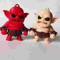 🪓 Flexi Chibi Ogre – STL Pack | Print-in-Place + Print-in-Parts + Keychain Edition