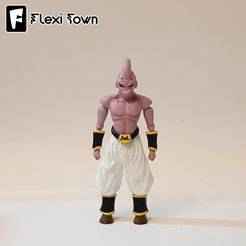 Flexi Kid Buu, Articulated fidget figure, 3mf included