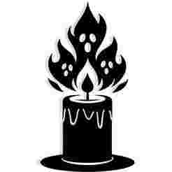 floating candle with flames forming ghostly faces 2 - 2D/3D Wall Art STL+SVG For CNC Router, Plasma, Waterjet, Laser & 3D Printer