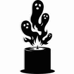 floating candle with flames forming ghostly faces 5 - 2D/3D Wall Art STL+SVG For CNC Router, Plasma, Waterjet, Laser & 3D Printer